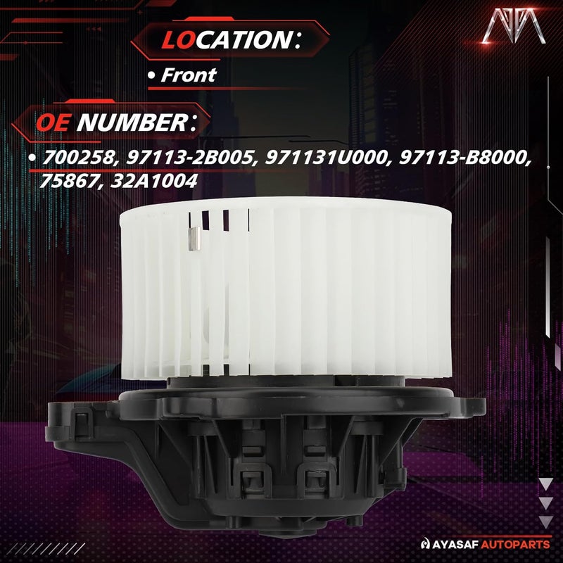 MAYASAF 700258 HVAC Blower Motor Assembly fit for Hyundai 17-20 Elantra/10-18 Santa Fe/13-18 Santa Fe Sport/2019 Santa Fe XL, for Kia 17-20 Cadenza/16-20 Optima/15-18 Sedona/11-20 Sorento 700259 - Image 2